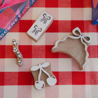 Block Printing Kit - Cherry Bow Print Tote Bag - JOYN