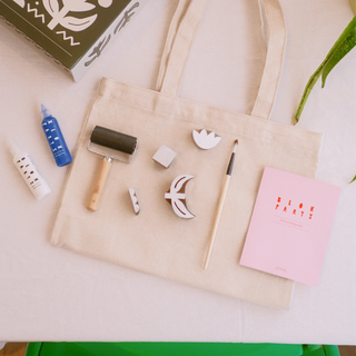 Block Printing Kit - Tulip Print Tote Bag - JOYN