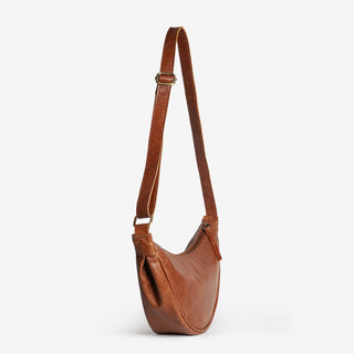 Leather Moon Sling Bag - Vintage Brown - JOYN