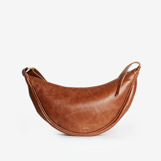 Leather Moon Sling Bag - Vintage Brown - JOYN