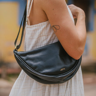 Leather Moon Sling - Black - JOYN