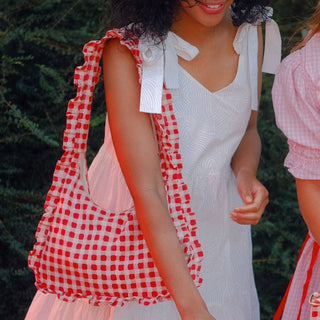 Momo Shoulder Bag - Tomato Gingham - JOYN