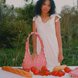 Momo Shoulder Bag - Tomato Gingham - JOYN