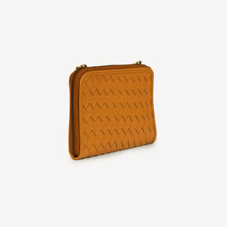 Woven Crossbody Wallet - Honey