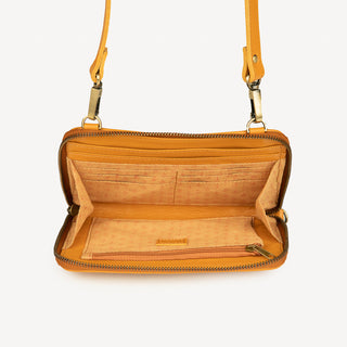 Woven Crossbody Wallet - Honey